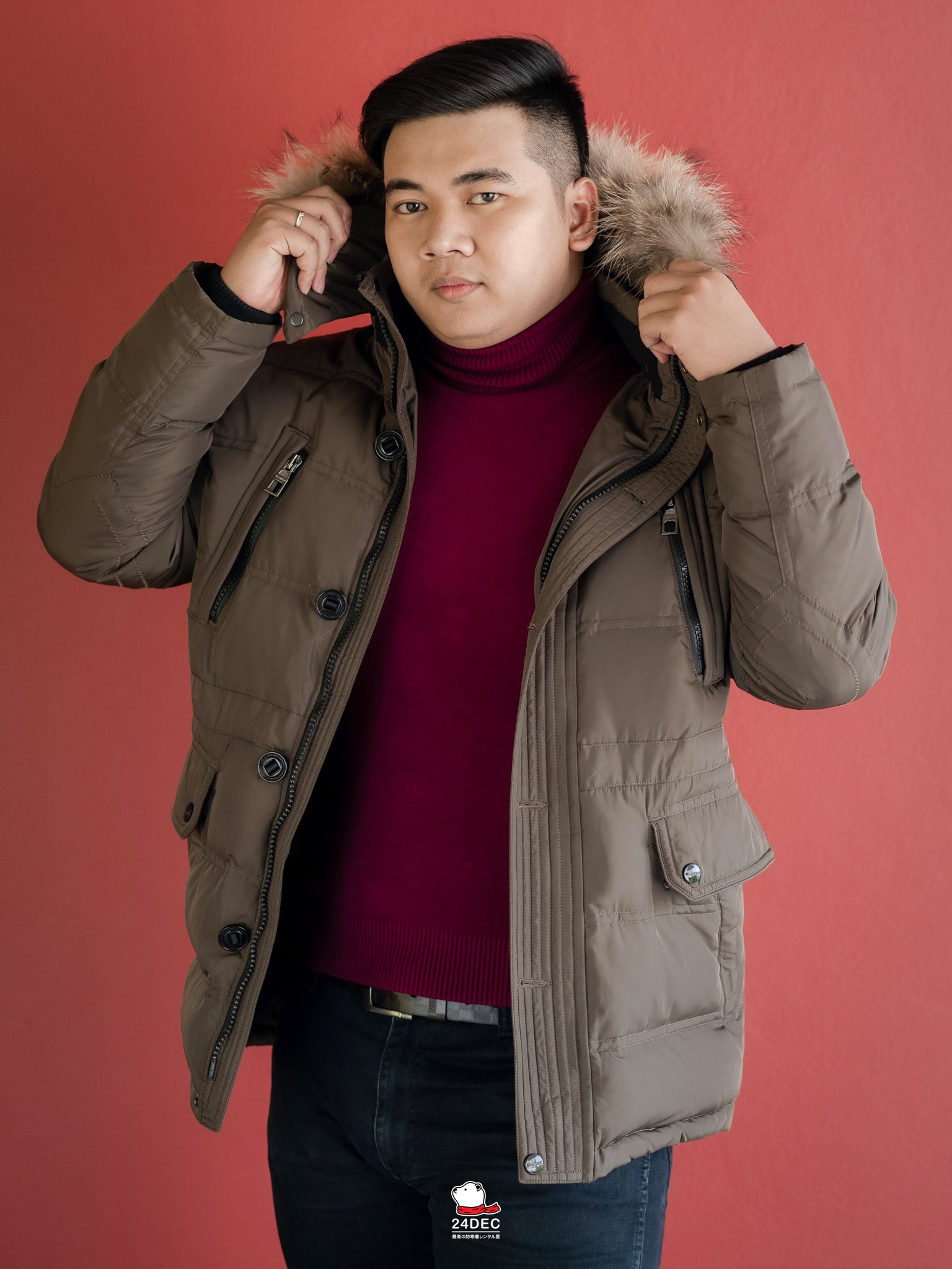 เช่าเสื้อกันหนาว ชาย รุ่น ROWLAND สี น้ำตาล