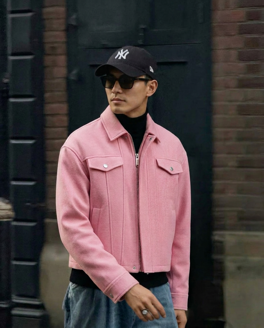 เช่าเสื้อแจ็คเก็ต ชาย รุ่น STORY สี ชมพู