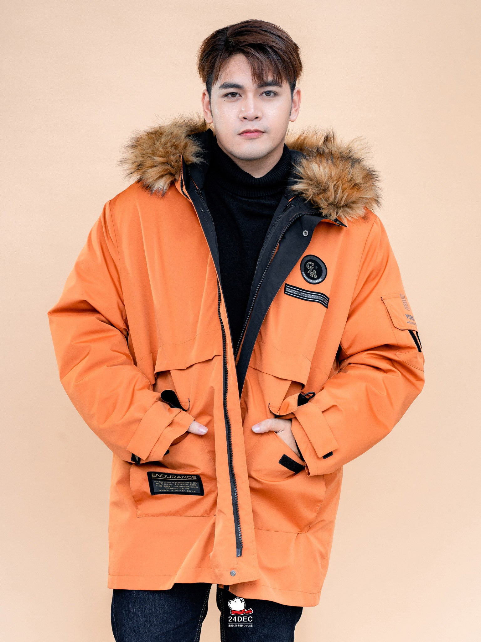 เช่าเสื้อกันหนาว ชาย รุ่น SUN สี ส้ม