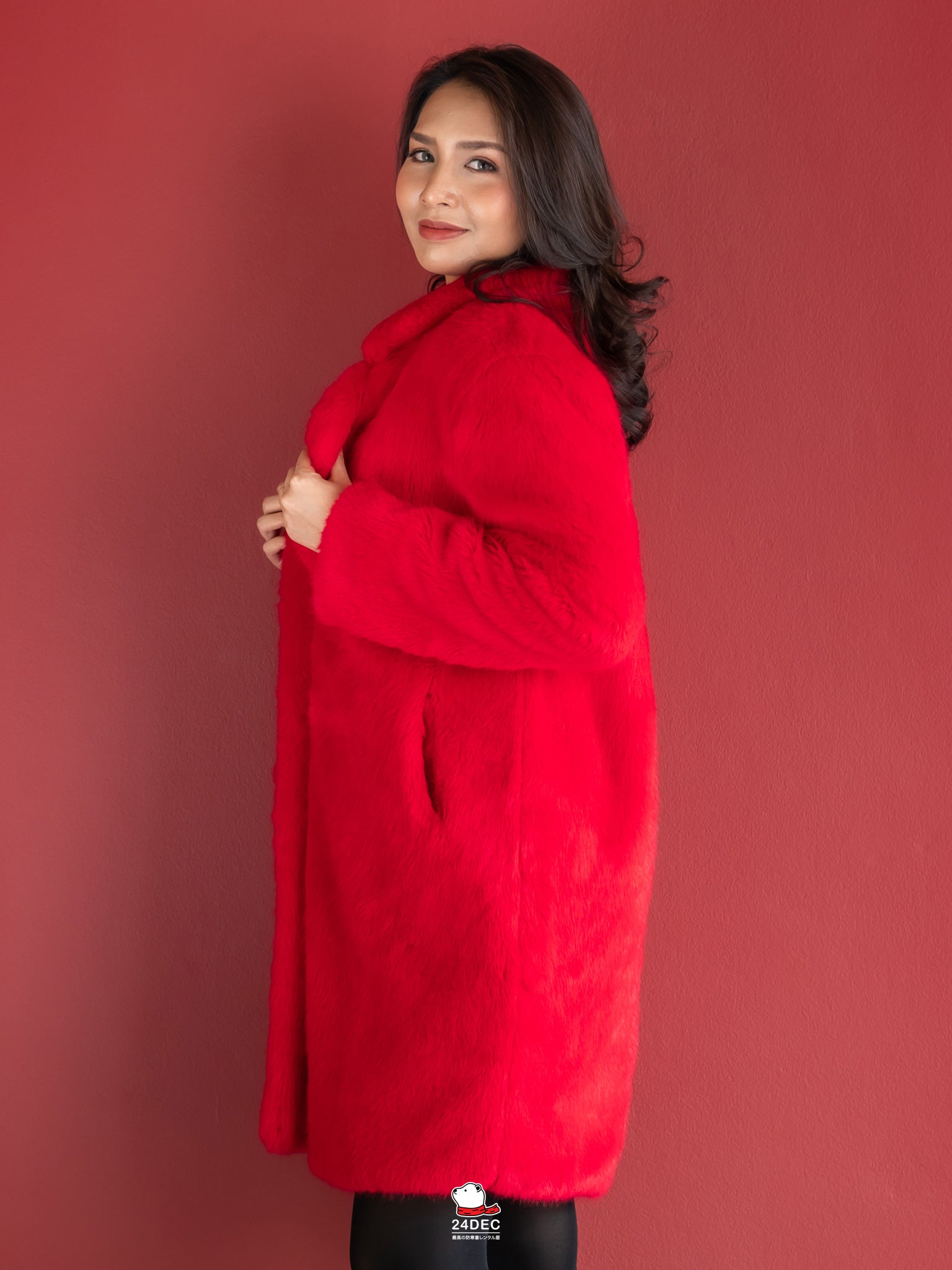 เช่าเสื้อขนเฟอร์ หญิง รุ่น XMAS สี แดง