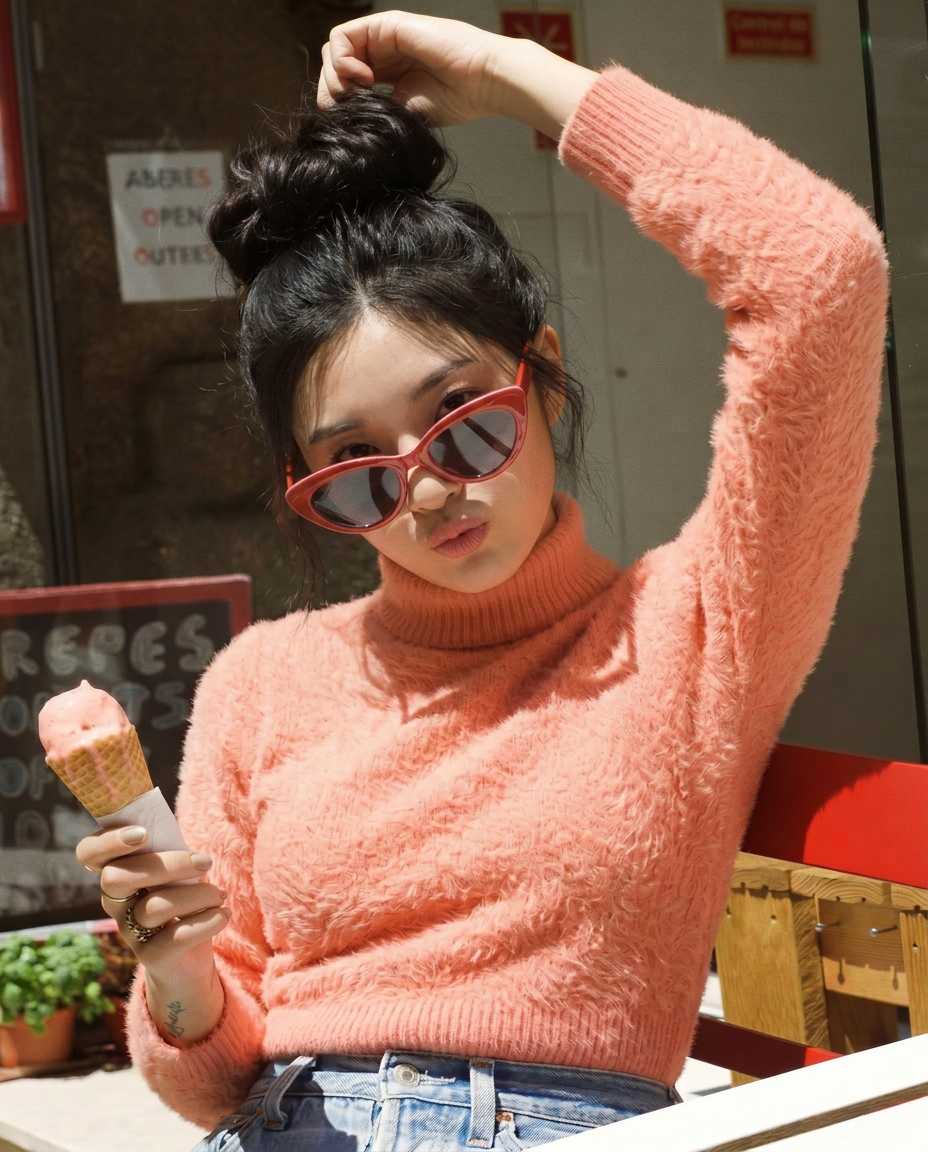 เช่าเสื้อคอเต่า หญิง รุ่น YOSHI สี ชมพู