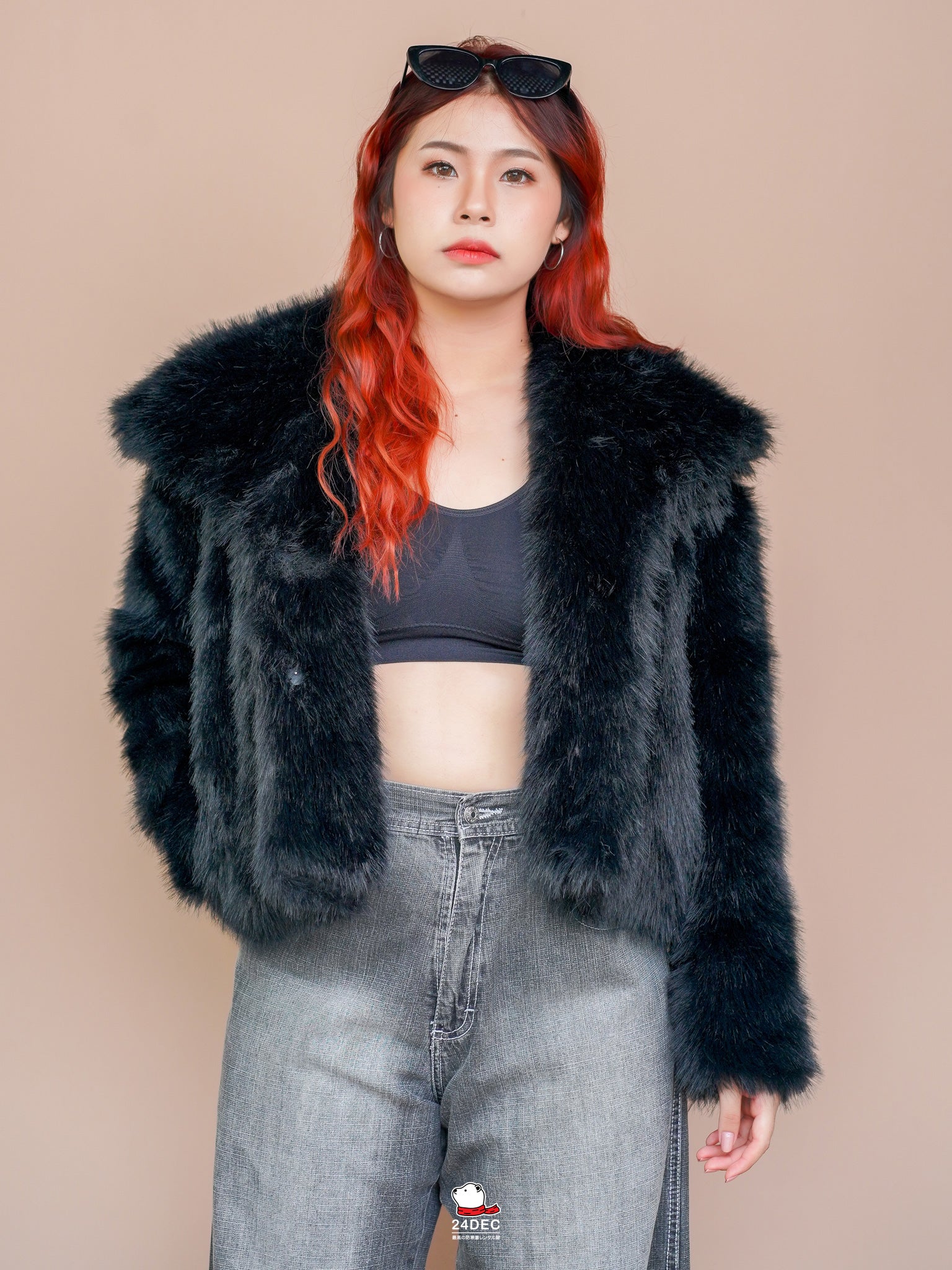 เช่าเสื้อขนเฟอร์ หญิง รุ่น YURI สี ดำ