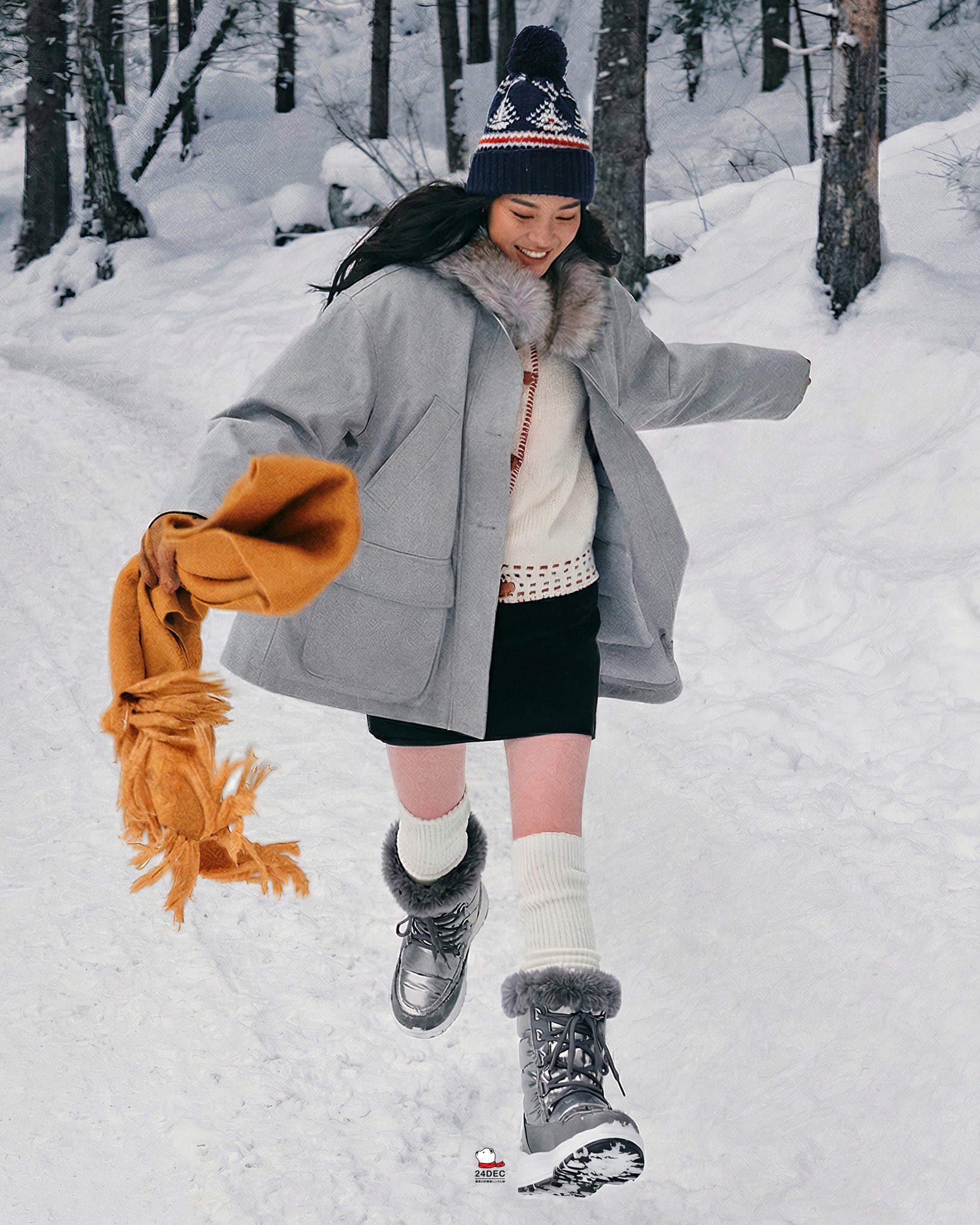 เช่ารองเท้าบูท หญิง รุ่น YUZAWA สี เทา