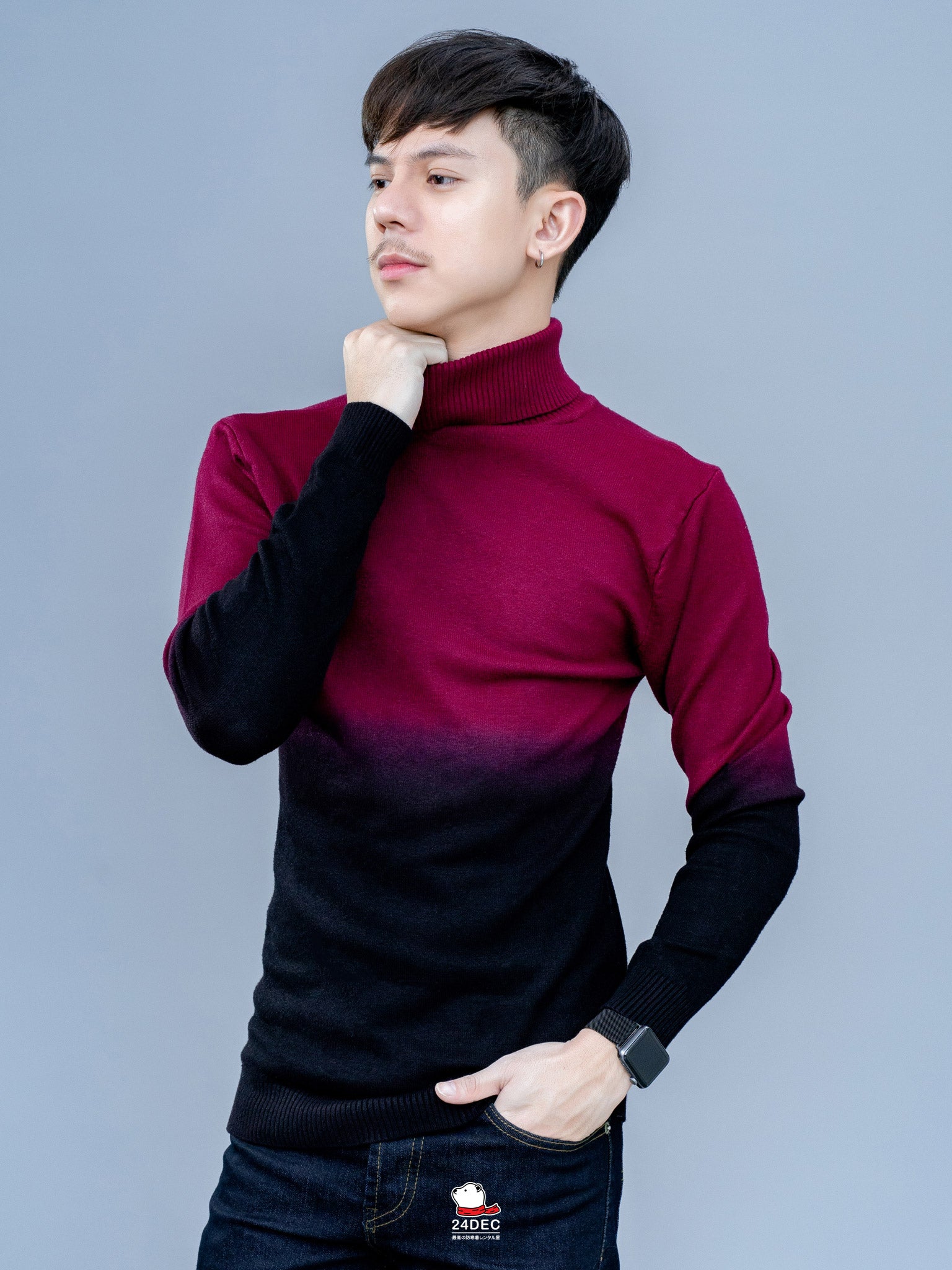 เช่าเสื้อคอเต่า ชาย รุ่น GRADIENT สี แดงเรดไวน์