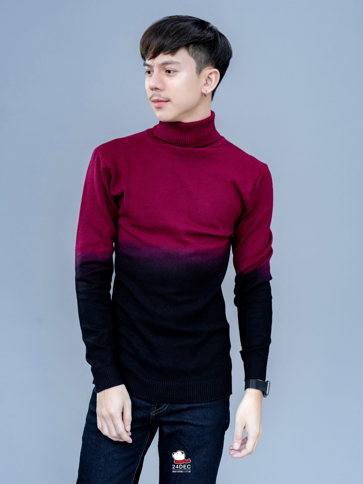 เช่าเสื้อคอเต่า ชาย รุ่น GRADIENT สี แดงเรดไวน์