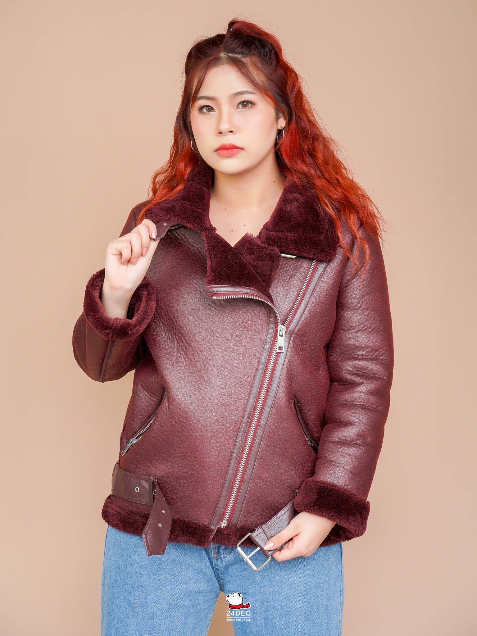 เช่าเสื้อแจ็คเก็ต หญิง รุ่น ZENITH สี แดงเรดไวน์