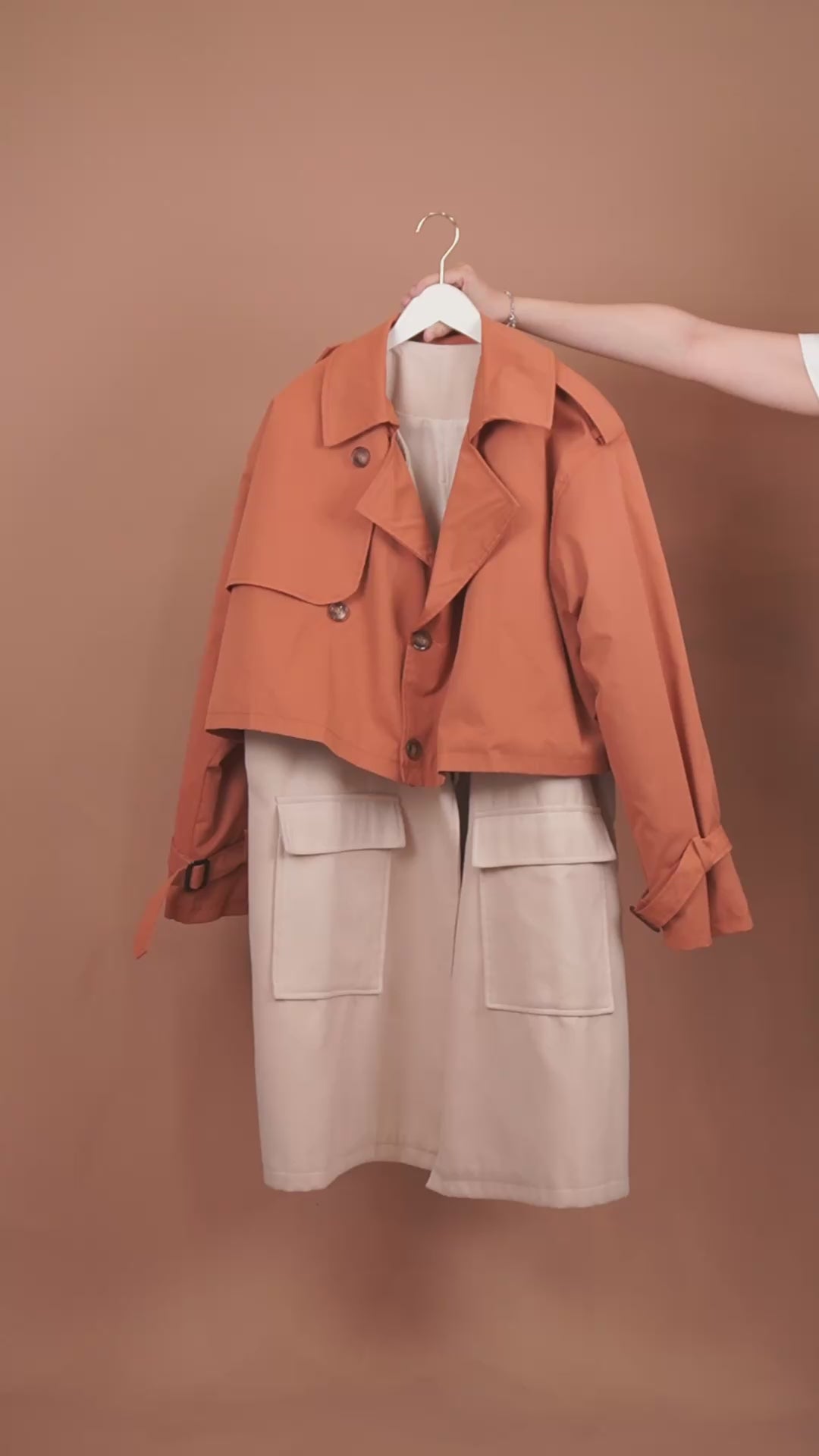 เช่าเสื้อเทรนช์โค้ท ชาย รุ่น HAZEL สี ส้ม